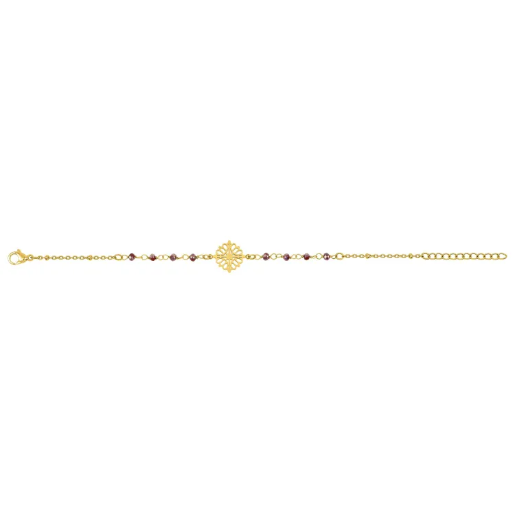Bracelet cristal rouge – Acier doré | Bijouly