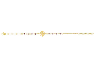 Bracelet cristal rouge – Acier doré | Bijouly