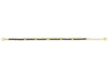 Bracelet cristal synthétique – Acier doré (coloris 1) | Bijouly