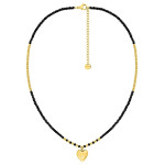 Collier Ombre — pendentif cœur verre noir 38 cm