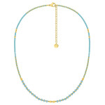 Collier Houle — hématite et turquoise 38 cm