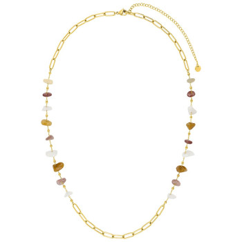 Collier jade synthétique – Acier doré | Bijouly
