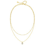 Collier Opale — verre blanc 42 cm