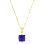 Collier Nuit — agate bleue teintée 40 cm