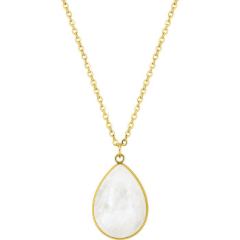 Collier jade blanc – Acier doré | Bijouly
