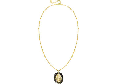 Collier cristal blanc et verre – Acier doré | Bijouly