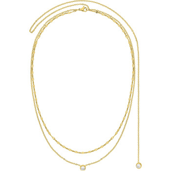 Collier de dos cristal – Acier doré (large) | Bijouly