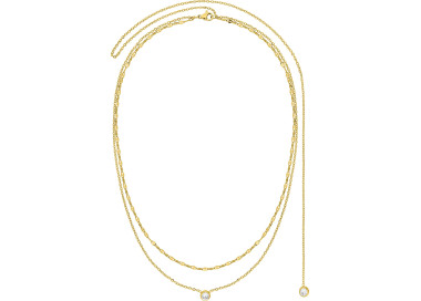Collier de dos cristal – Acier doré (large) | Bijouly
