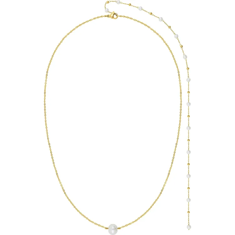 Collier de dos cristal – Acier doré (fin) | Bijouly