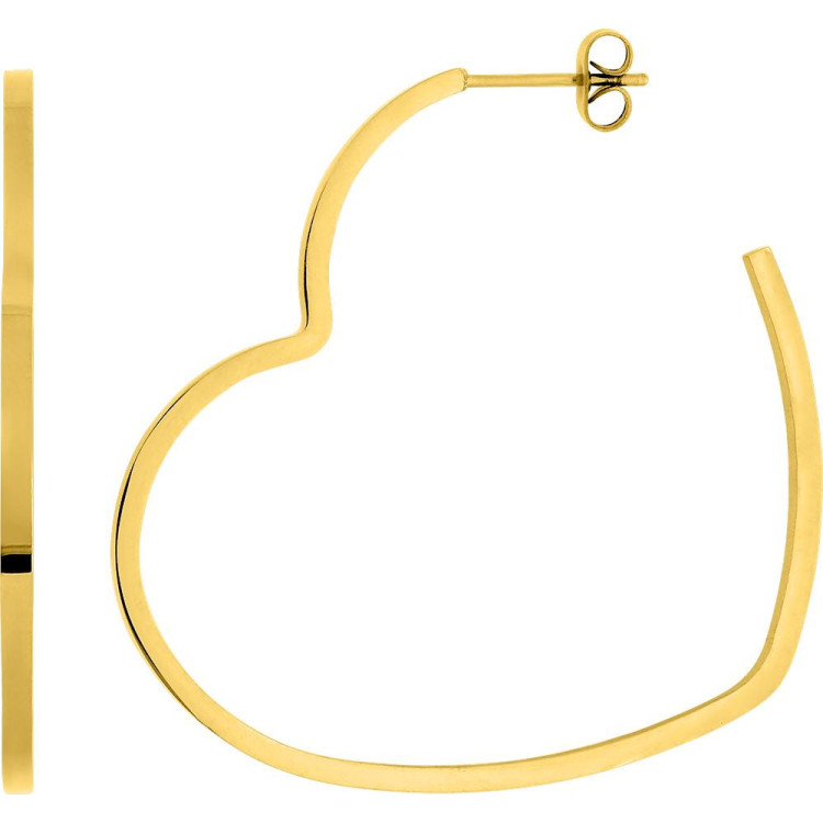 Boucles d'oreilles demi-créoles – Acier doré | Bijouly