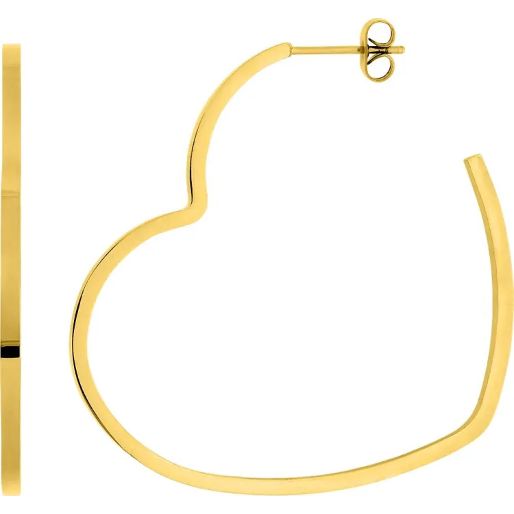 Boucles d'oreilles demi-créoles – Acier doré | Bijouly
