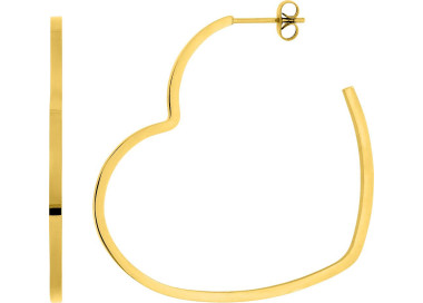 Boucles d'oreilles demi-créoles – Acier doré | Bijouly