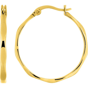 Boucles d'oreilles créoles fines 30 mm – Acier doré | Bijouly