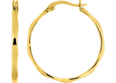 Boucles d'oreilles créoles fines 30 mm – Acier doré | Bijouly