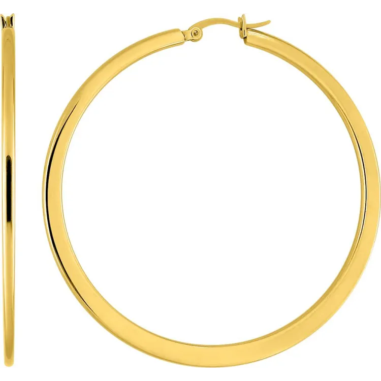 Maxi créoles dorées 65 mm – Acier inoxydable | Bijouly