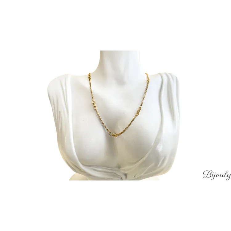 Collier chaîne – Acier doré (T.38cm) | Bijouly