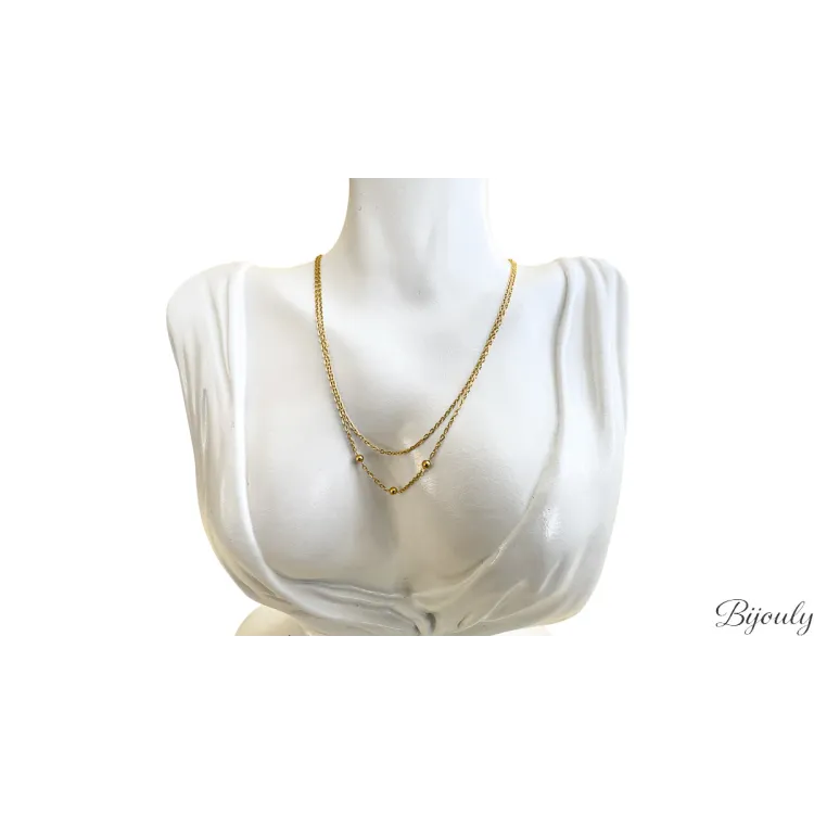 Collier de dos – Acier doré | Bijouly