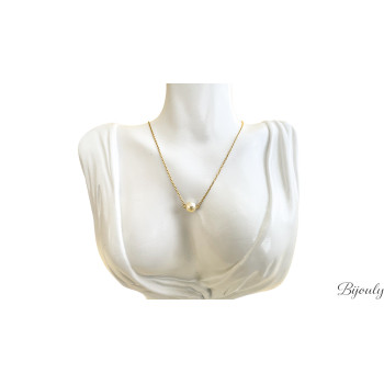 Collier de dos cristal – Acier doré (fin) | Bijouly