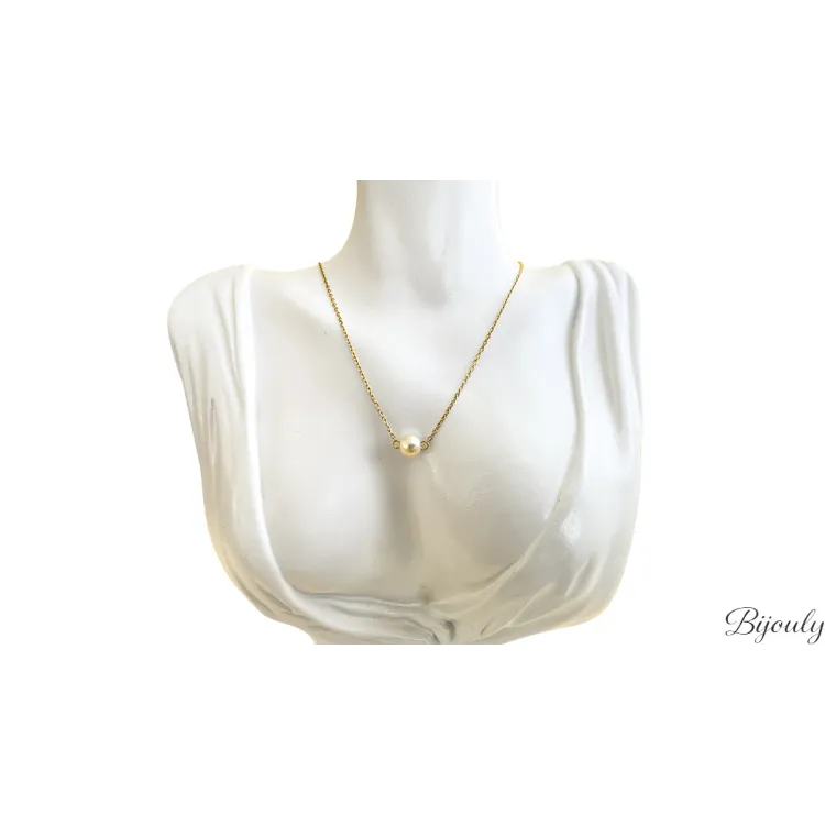 Collier de dos cristal – Acier doré (fin) | Bijouly