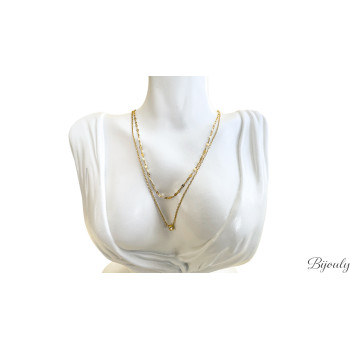 Collier de dos cristal – Acier doré (large) | Bijouly