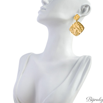 Boucles d'oreilles pendantes – Acier doré (grandes) | Bijouly