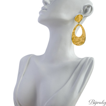 Boucles d'oreilles pendantes – Acier doré | Bijouly