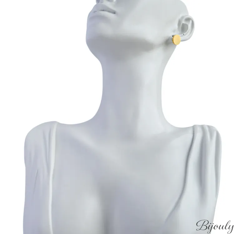 Boucles d'oreilles puces – Acier doré | Bijouly