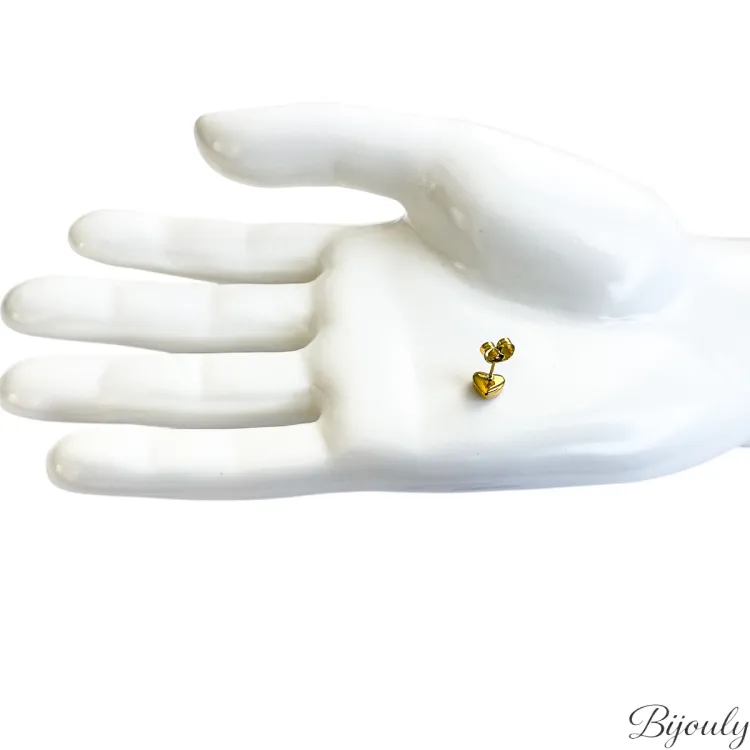 Boucles d'oreilles puces – Acier doré (petites) | Bijouly