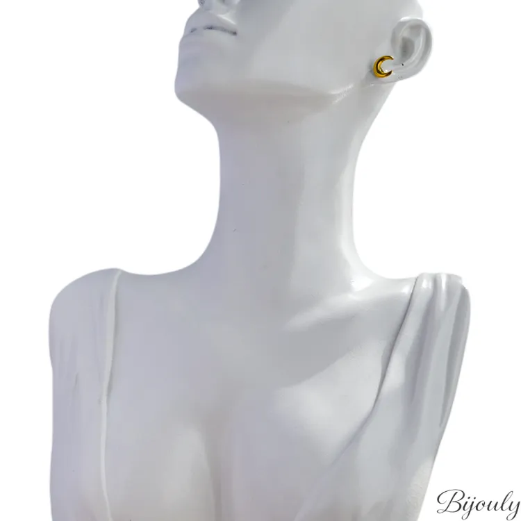 Boucles d'oreilles puces – Acier doré | Bijouly