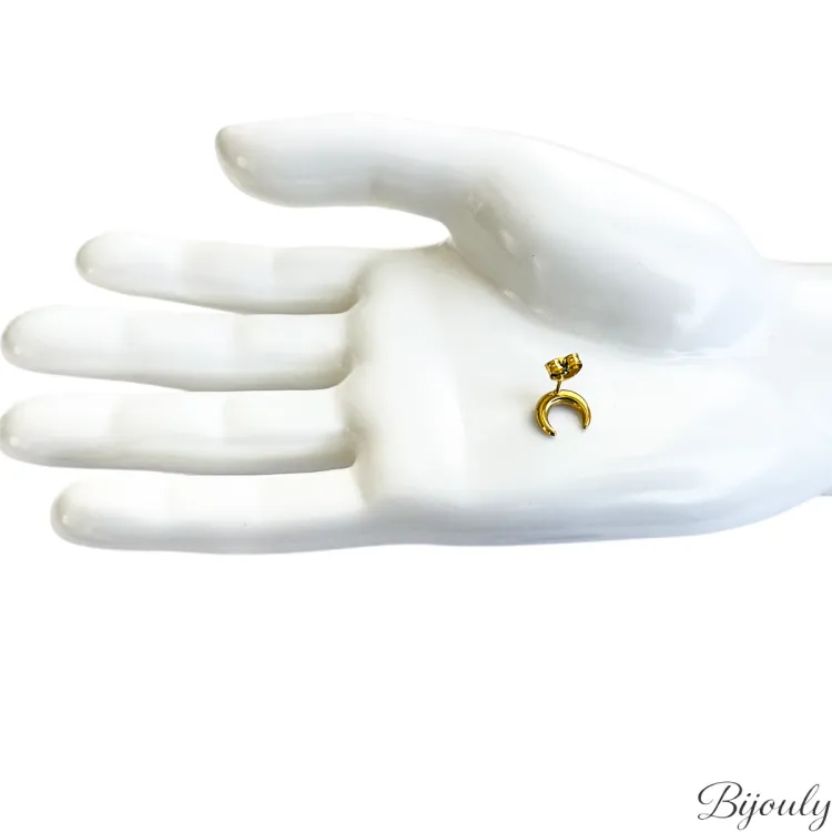 Boucles d'oreilles puces – Acier doré | Bijouly