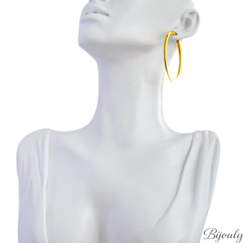 Boucles d'oreilles créoles – Acier doré (grandes) | Bijouly