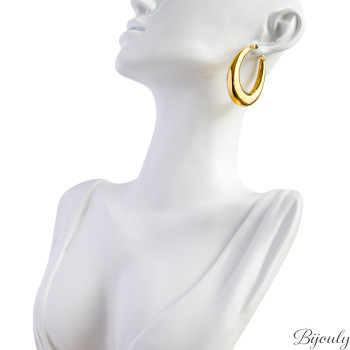 Boucles d'oreilles créoles – Acier doré | Bijouly