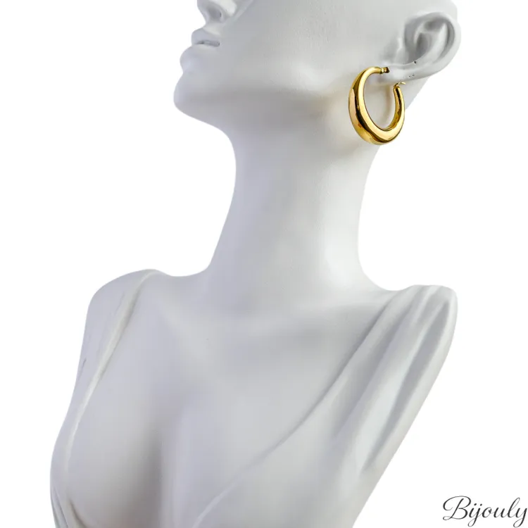 Boucles d'oreilles créoles – Acier doré | Bijouly