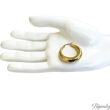 Boucles d'oreilles créoles – Acier doré | Bijouly