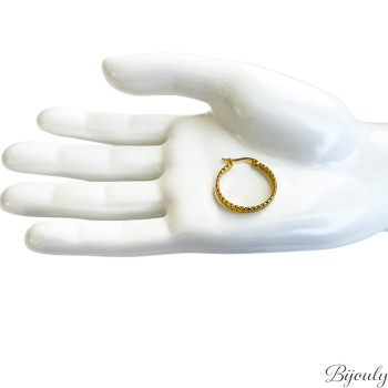 Boucles d'oreilles créoles – Acier doré (fines) | Bijouly