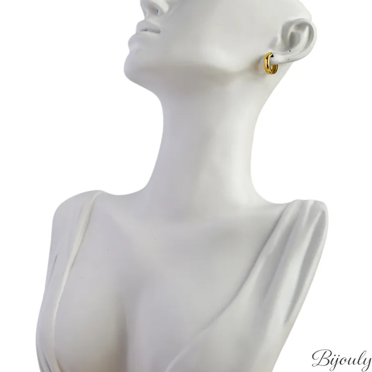 Boucles d'oreilles créoles – Acier doré (fines légères) | Bijouly