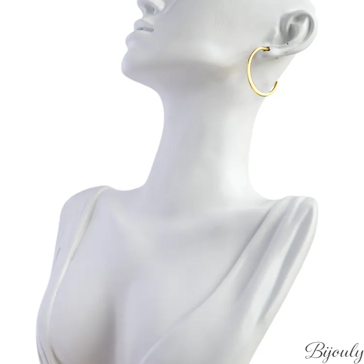 Boucles d'oreilles demi-créoles – Acier doré (petites) | Bijouly