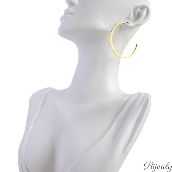 Boucles d'oreilles demi-créoles – Acier doré | Bijouly