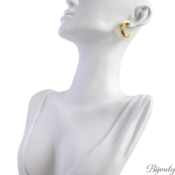 Boucles d'oreilles demi-créoles – Acier doré (grandes) | Bijouly