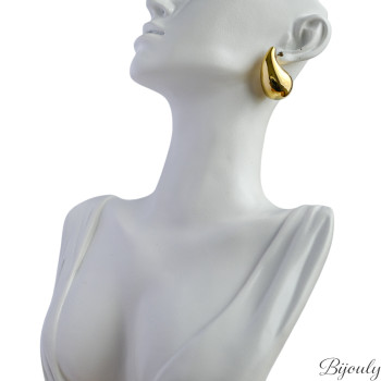 Boucles d'oreilles clous – Acier doré (grandes) | Bijouly