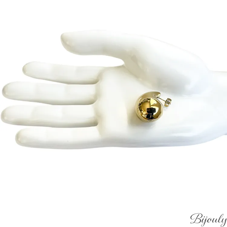 Boucles d'oreilles clous – Acier doré (grandes) | Bijouly