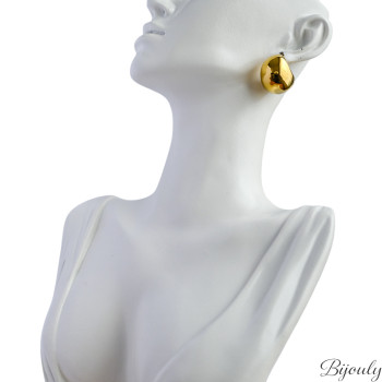 Boucles d'oreilles demi-créoles – Acier doré (larges) | Bijouly