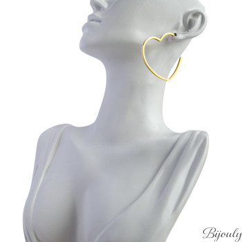 Boucles d'oreilles demi-créoles – Acier doré | Bijouly