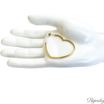Boucles d'oreilles demi-créoles – Acier doré | Bijouly