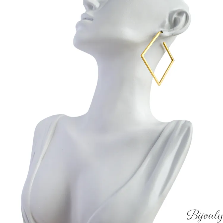 Boucles d'oreilles demi-créoles – Acier doré | Bijouly