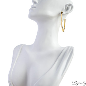 Boucles d'oreilles demi-créoles – Acier doré | Bijouly