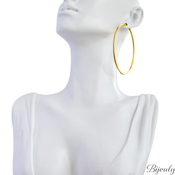 Boucles d'oreilles créoles – Acier doré | Bijouly