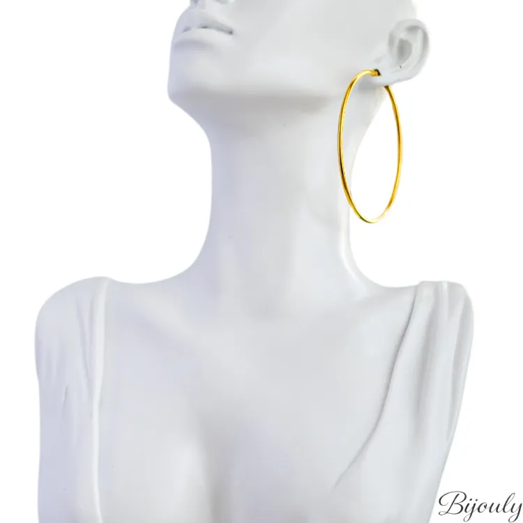 Boucles d'oreilles créoles – Acier doré | Bijouly