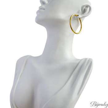 Boucles d'oreilles créoles – Acier doré | Bijouly