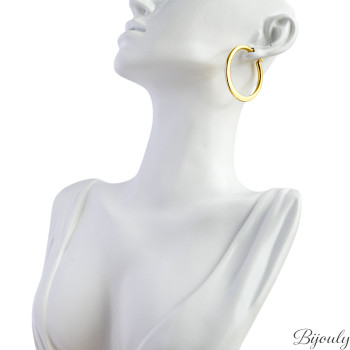 Boucles d'oreilles créoles – Acier doré (lourdes) | Bijouly